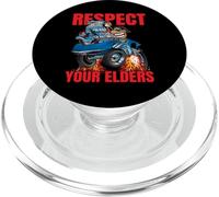 Rispettare i vostri anziani divertente classico auto cartone animato illustrazione PopSockets PopGrip per MagSafe