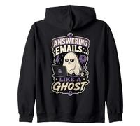Rispondere alle e-Mail Come Un Fantasma Umorismo Umorismo Spooky Worker Felpa con Cappuccio