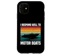 Rispondo bene a Motor Boats Retro Motor Boat Captain Custodia per iPhone 11