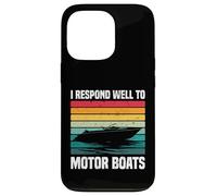 Rispondo bene a Motor Boats Retro Motor Boat Captain Custodia per iPhone 13 Pro