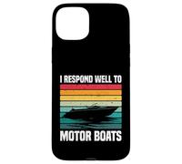 Rispondo bene a Motor Boats Retro Motor Boat Captain Custodia per iPhone 15 Plus