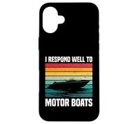 Rispondo bene a Motor Boats Retro Motor Boat Captain Custodia per iPhone 16 Plus