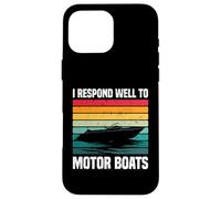 Rispondo bene a Motor Boats Retro Motor Boat Captain Custodia per iPhone 16 Pro Max