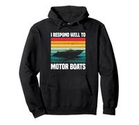 Rispondo Bene a Motor Boats Retro Motor Boat Captain Felpa con Cappuccio