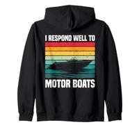 Rispondo Bene a Motor Boats Retro Motor Boat Captain Felpa con Cappuccio
