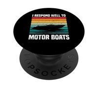Rispondo bene a Motor Boats Retro Motor Boat Captain PopSockets PopGrip Adesivo