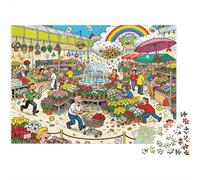 Rissa del fiore del mercato floreale Puzzle in Legno Impermeabile DIY Puzzles Da 1000 Pezzi Per Adulti Sfidanti E Rompicapo Per Decorazioni Domestiche