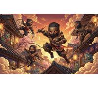 Rissa tra ninja chibi Puzzle 1000 Pezzi,Gioco Educativo,Cartone Di Qualità,Sfida Impossibile,dai 14 Anni,Adulti E Ragazzi,Decorazione Casa,Idea Regalo,Antistress 52x38cm