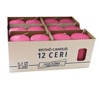 Risthò 56200_16 Candele Cero, Fucsia, Diametro 4 cm, Altezza 7 cm, 12 pezzi