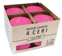 Risthò 799ME_16 Candele Cero, Fucsia, Diametro 7 cm, Altezza 10 cm, 4 pezzi
