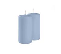 Risthò Candele Cero, Dusty BLue, Diametro 7 cm, Altezza 15 cm, 4 pezzi