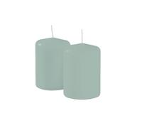 Risthò Candele Cero, Grigio Verde, Diametro 7 cm, Altezza 10 cm, 4 pezzi