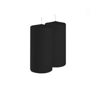 Risthò Candele Cero, Nero, Diametro 7 cm, Altezza 15 cm, 4 pezzi