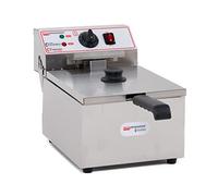 Ristoattrezzature Friggitrice Elettrica Singola Vasca, Professionale in Acciaio Inox - 10 Litri, Capacità Olio 6 Litri
