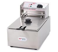 Ristoattrezzature Friggitrice Elettrica Singola Vasca, Professionale in Acciaio Inox - 6 Litri, Capacità Olio 4 Litri