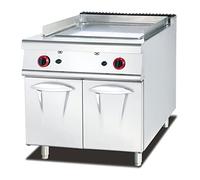 Ristoattrezzature Fry Top Griglia a Gas su Mobile - Acciaio Inox - Piastra liscia S/90-800 x 900 x 940h mm