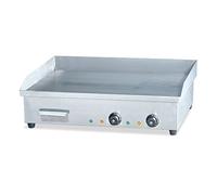 Ristoattrezzature Fry Top Griglia Elettrico da Banco - Professionale - Acciaio Inox - Piastra liscia - 4,4 kW - 73x50x23h cm