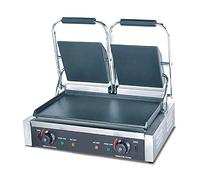 Ristoattrezzature - Piastra Panini Elettrica - Liscia/Liscia - Griglia Professionale Doppia per Ristoranti e Bar - 57x37x21 cm - 3.6 kw