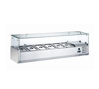 Ristoattrezzature Vetrina Refrigerata - Portacondimenti, Portagusti per Pizza - GN 1/3 - Motore a Destra - +2 / +8 °C - 1500x395x435h mm