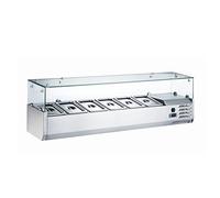 Ristoattrezzature Vetrina Refrigerata - Portacondimenti, Portagusti per Pizza - GN 1/4 - Motore a Destra - +2 / +8 °C - 1600x335x435h mm