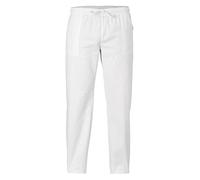 Ristohouse Pantalone da Cuoco 100% Cotone - Modello con Coulisse e Comodi Laccetti, Tre Tasche, Materiale Fresco e Resistente, Ideale per Il Lavoro (Bianco, M)