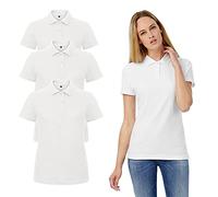 Ristohouse Set 3 Pezzi - Polo Bianca piquè da Donna (Bianco Candido) - 100% Cotone Fresco e Leggero - Ottima vestibilità - Ideale per Il Lavoro, Cucina, pizzaiolo ECC (Bianca - M)