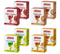 Ristora capsule A Modo Mio ORZO, GINSENG, CAPPUCCINO, THE AL LIMONE -16x8 caps