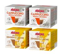 Ristora Dolce Gusto MIX 80 caps CAPPUCCINO NO LATTOSIO + INFUSO ZENZERO LIMONE