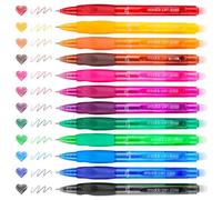 Ristpal Penne gel cancellabili, per far scomparire gli errori, penna colorata, 12 colori, retrattili, a punta fine, cancellabili, per disegnare, scrivere, agenda, ufficio, scuola