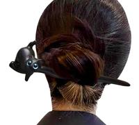Ristyur Bastoncino per capelli in legno di sandalo, stile gatto, accessori per capelli in ebano, bacchette per capelli in legno, clip per capelli vintage, forcina per capelli, banchetto nuziale