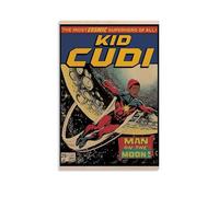 RISUANHENM Poster artistico per camera da letto, motivo: Kid Cudi, musica rapper, stile hip hop, decorazione artistica da parete per camera da letto, 50 x 75 cm, senza cornice