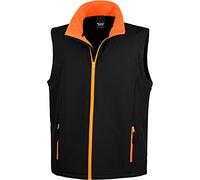 Risultato R232 M Softshell stampabile Bodywarmer, Unisex, R232M, Black/Orange, M