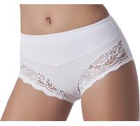 Risveglia i Sensi 3 Slip Donna Contenitiva in Cotone con Pizzo (Bianco, 5/L)