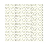 Risveglio 100 occhielli in ottone per pesca, 3 misure, per spigola, carpa, acqua dolce e salata (giallo, M)