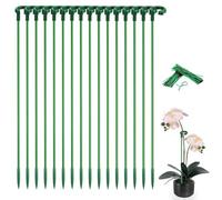 Risveglio 30 picchetti di supporto per piante verdi da 27 cm, con clip, in plastica, per orchidee, peonie, ortensie, pomodori, supporto invisibile per steli interni ed esterni, giardinaggio