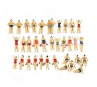 Risveglio 40Pcs 1:75 HO Scale Nuoto Persone, Dipinto Plastica Modello Treno Accessori per Mare Scene Layout