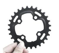 Risveglio 64BCD - Corona a dente singolo, 28 denti, design stretto e largo, in acciaio, per bicicletta, per anello MTB, guarnitura nera