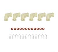 Risveglio Adattatore per linea dell'acqua a 90 gradi per macchina da caffè con guarnizioni e morsetti, adatto per modelli Dr.Coffee Kalerm, per connettori di ricambio a forma di L, confezione da 6