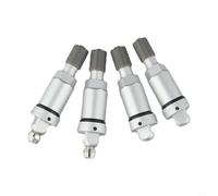 Risveglio Argento 4pcs TPMS Lega di Alluminio Valvola Stem Kit con Rondelle e Dadi per Tesla per il servizio Sostituzione Direct Fit Tire Pressure Monitor System