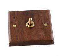 Risveglio Artisan - Placca per interruttore in legno di noce, copertura per interruttore a parete, 86 x 86 mm, design retrò per il controllo dell'illuminazione, marrone (1 banda)