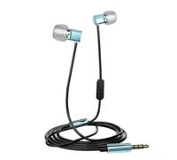 Risveglio Auricolari in-ear cablati con microfono, per cuffie intrauricolari ultra piatte con isolamento acustico, cavo in lega di zinco, per dormire lateralmente, viaggi (blu)