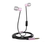 Risveglio Auricolari in-ear cablati con microfono, per cuffie intrauricolari ultra piatte con isolamento acustico, cavo in lega di zinco, per dormire e viaggiare lateralmente (rosa)