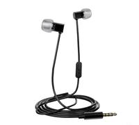 Risveglio Auricolari in-ear cablati con microfono, per cuffie intrauricolari ultra piatte con isolamento acustico, cavo in lega di zinco, per dormire lateralmente, viaggi (nero)