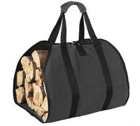 Risveglio Borsa per legna da ardere, portatile, per esterni, per campeggio, attrezzi da giardino di grande capacità, colore: nero