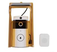 Risveglio Campanello video wireless per esterni, con copertura a pannello solare, conversazione bidirezionale, dispositivo di sicurezza domestica resistente al vento e alla pioggia, marrone (con