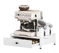 Risveglio Cassetto scorrevole Caffettiera Capsule e Utensili, Metallo Macchina Da Caffè Supporto e Porta Cialde Cucina Bianco Taglia S (S)