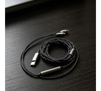 Risveglio Cavo di aggiornamento per auricolari MMCX da 3,5 mm a USB con chip CX31993 e microfono, 1. Cavo per cuffie compatibile con SE215 SE846 AEOLIAN YE05 UE900, nero