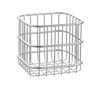 Risveglio Cesto per frutta e verdura in acciaio inossidabile 304 con rete fine, scaffale compatto per bancone dispensa, organizer facile da pulire per snack spezie, argento, 10,9 x 10,9 x 10,2 cm
