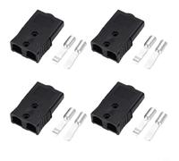 Risveglio Connettore ad alta corrente 75A a 2 poli, 600 V CA per terminale PC ignifugo per accumulo di energia, batteria EV e sistemi solari, filo 4 mm2-16 mm2, confezione da 4 (nero)