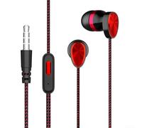 Risveglio Cuffie da gioco con cavo da 3,5 mm, con supporto microfono, bassi pesanti, per telefono cellulare e PC, senza fili, colore: giallo (rosso)